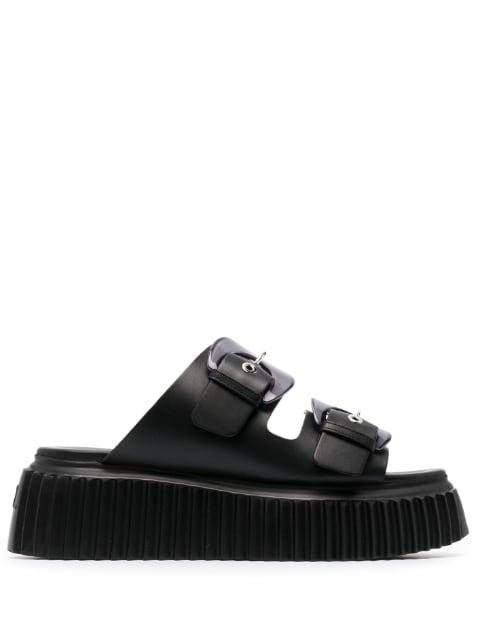 Agatha double-buckle slippers by AGL