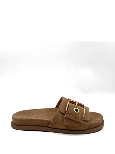 Cristina buckle-fastening suede slides by AGL
