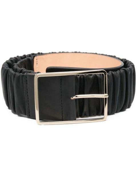 leather ruched belt by AGL