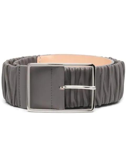 ruched-strap leather belt by AGL