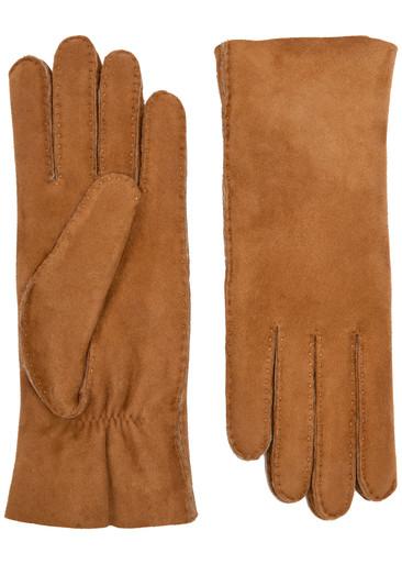 Denise shearling-lined suede gloves by AGNELLE