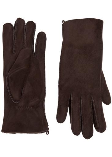Denise shearling-lined suede gloves by AGNELLE