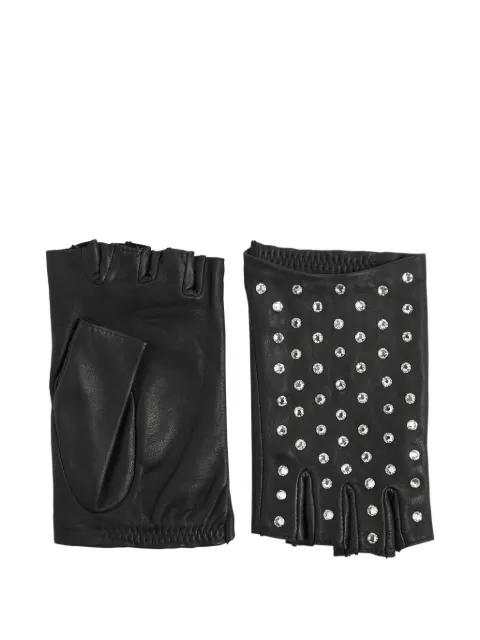 Irene strass-embellished fingerless gloves by AGNELLE