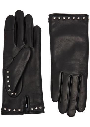 Marianne stud-embellished leather gloves by AGNELLE