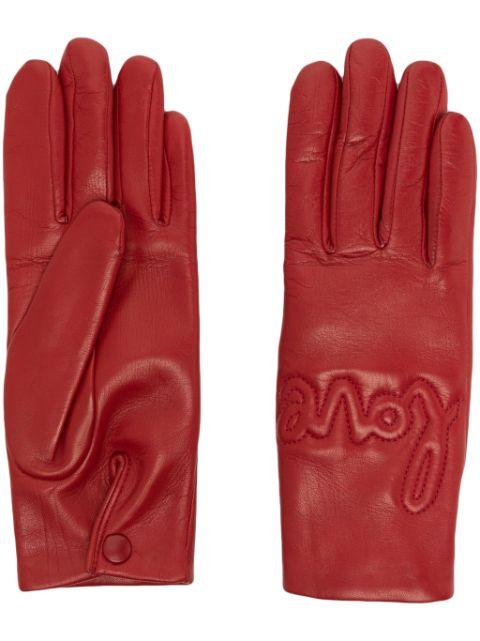 decorative-stitching leather gloves by AGNELLE