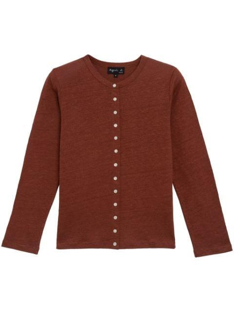 Le Petit Snap linen cardigan by AGNES B.