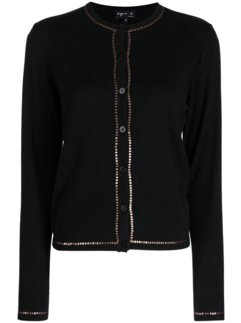 Paillettes fine-knit cardigan by AGNES B.