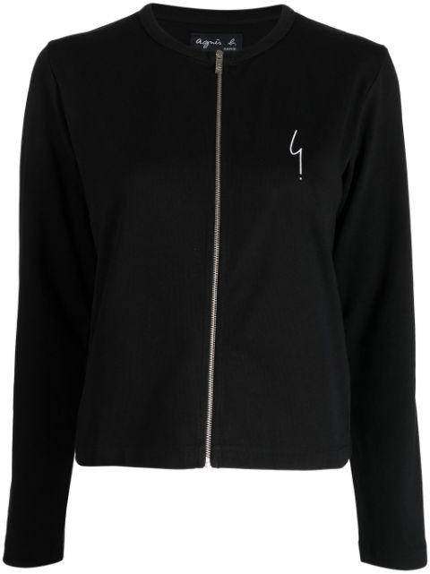 Point D'ironie-print cotton cardigan by AGNES B.