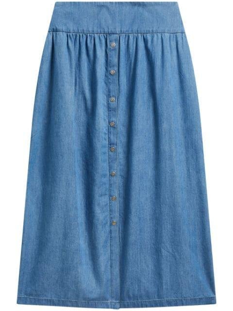 button-up denim skirt by AGNES B.