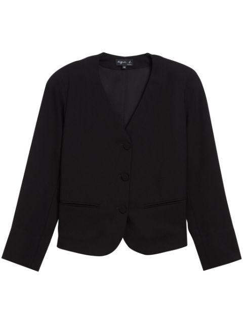 collarless button-up jacket by AGNES B.