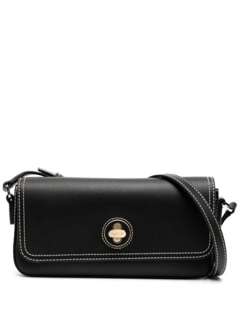 contrast-stitching leather cross body bag by AGNES B.