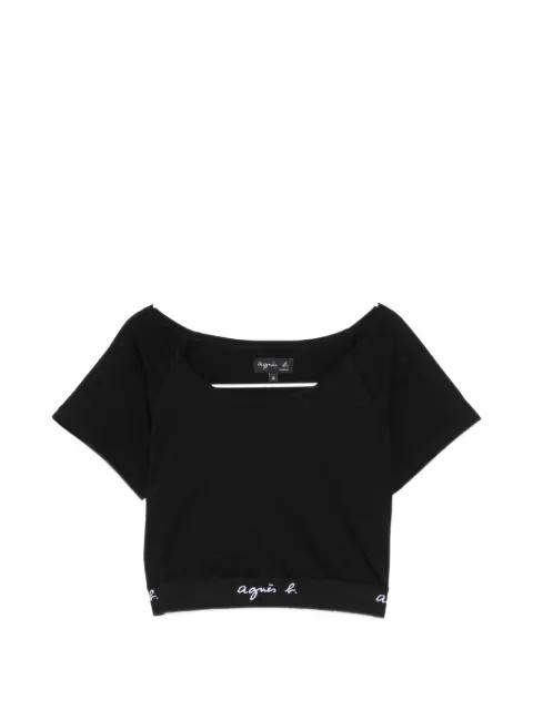 cropped short-sleeve T-shirt by AGNES B.