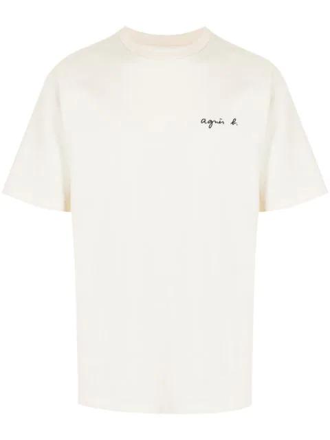 embroidered logo print T-shirt by AGNES B.