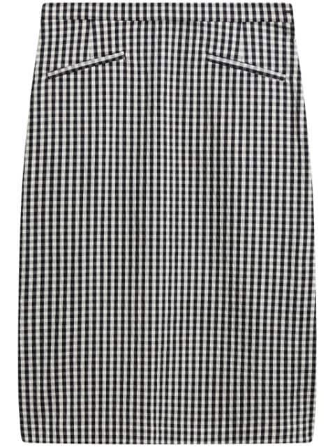 gingham cotton-blend midi skirt by AGNES B.