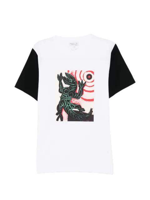 graphic-print colour-block T-shirt by AGNES B.