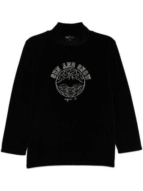 graphic print long-sleeves T-shirt by AGNES B.