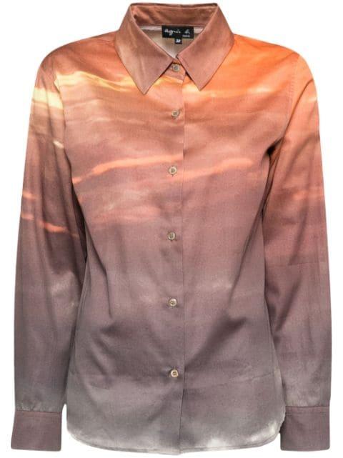 graphic print long-sleeves shirt by AGNES B.