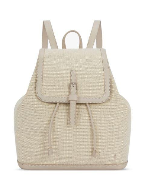 leather-trimmed cotton backpack by AGNES B.