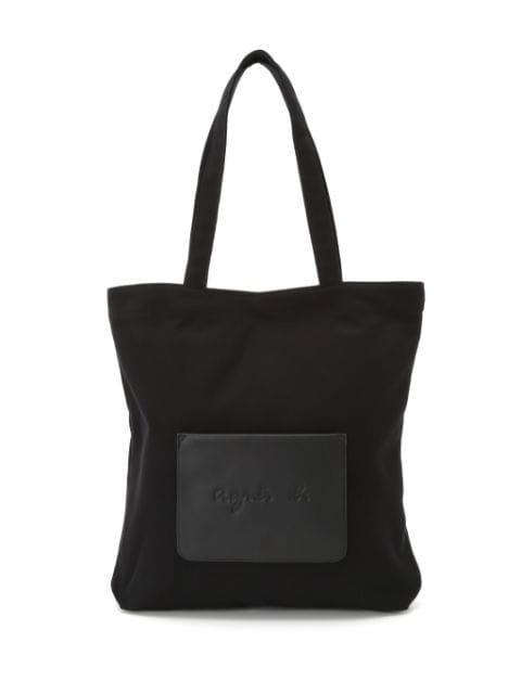 logo-appliqué canvas tote bag by AGNES B.