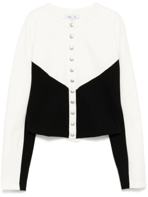 logo button cardigan by AGNES B.
