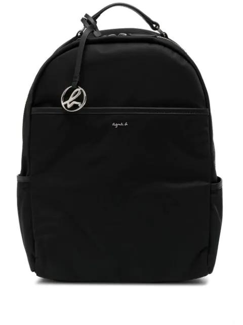 logo-charm zip-around backpack by AGNES B.