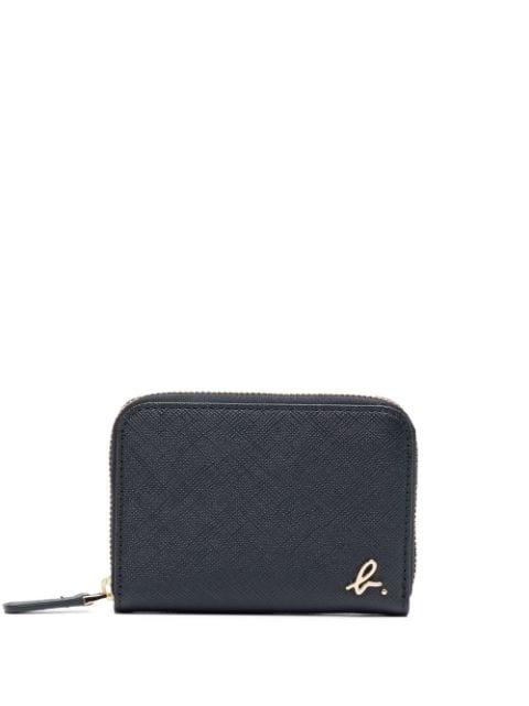 logo-detail leather purse by AGNES B.