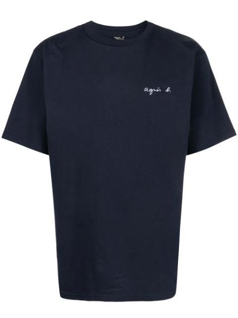 logo-embroidered cotton T-shirt by AGNES B.