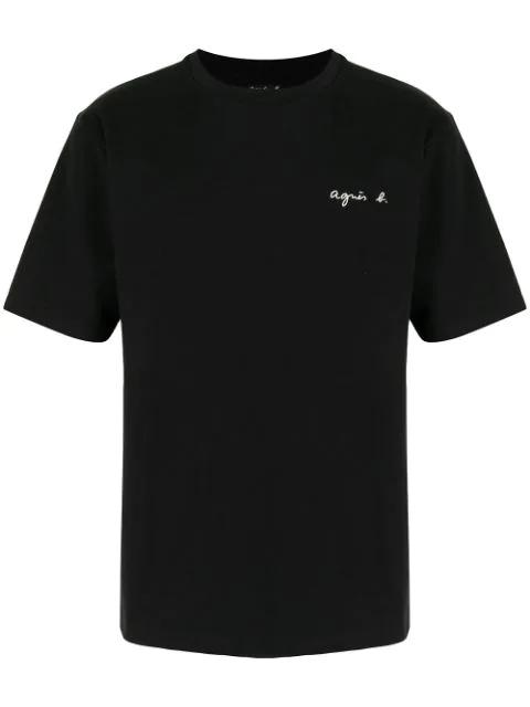 logo-embroidered cotton T-shirt by AGNES B.