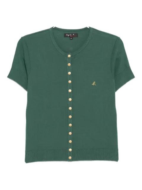 logo-embroidered top by AGNES B.