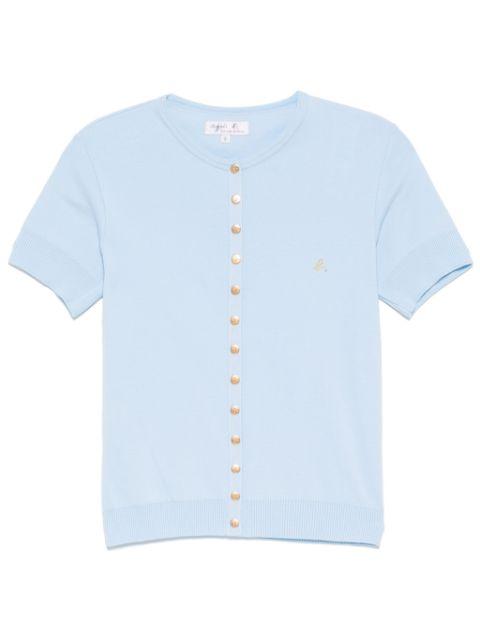 logo-embroidered top by AGNES B.
