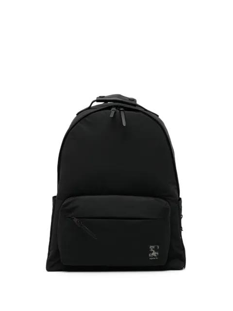 logo-patched zip backpack by AGNES B.