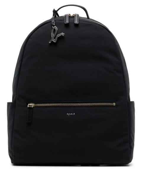 logo-plaque adjustable-straps backpack by AGNES B.