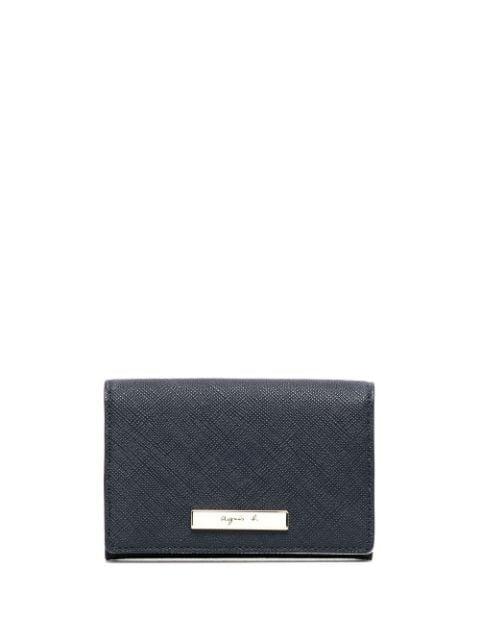 logo-plaque leather cardholder by AGNES B.