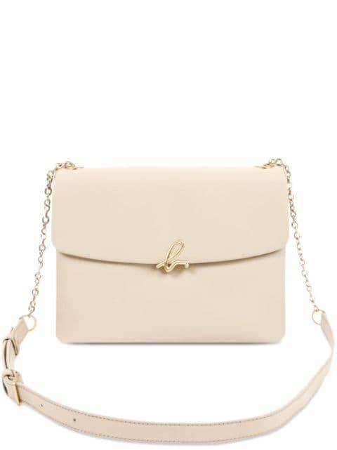 logo-plaque leather crossbody bag by AGNES B.