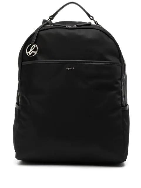 logo-plaque zip-fastening backpack by AGNES B.