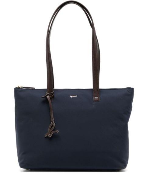 logo-plaque zipped tote by AGNES B.