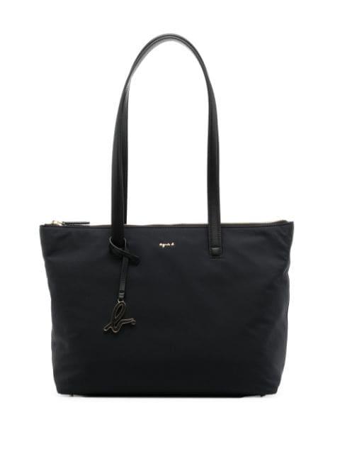 logo-plaque zipped tote by AGNES B.