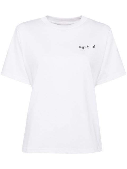 logo-print cotton T-shirt by AGNES B.