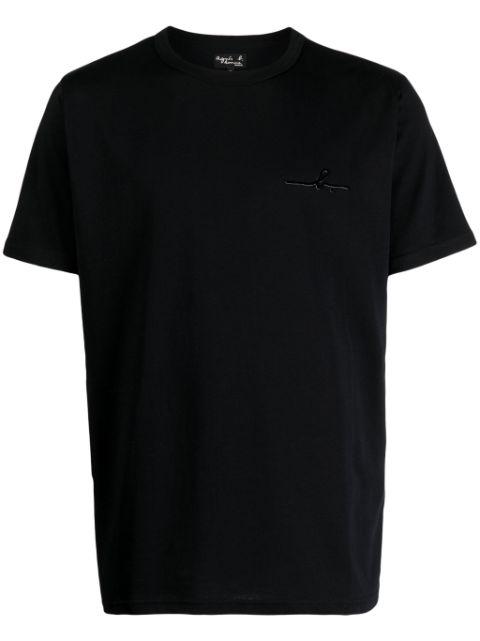 logo-print cotton T-shirt by AGNES B.