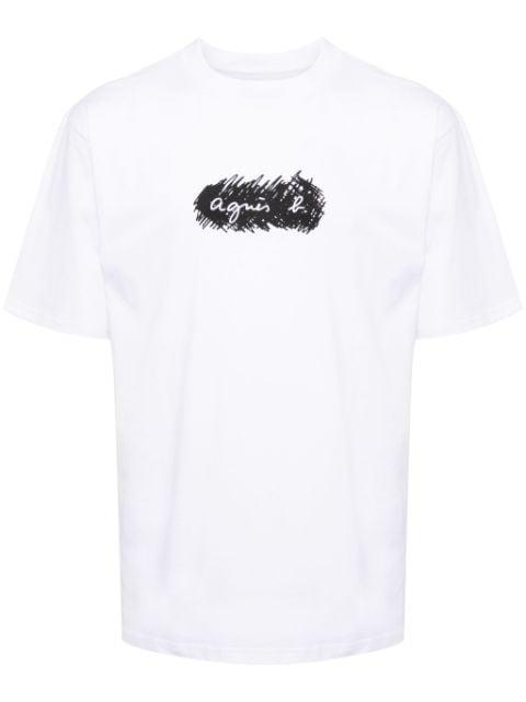 logo-print crew-neck T-shirt by AGNES B.