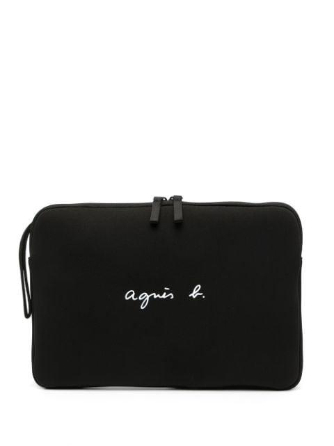 logo-print laptop bag by AGNES B.