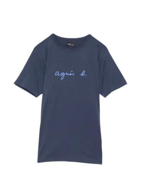 logo-print round neck T-shirt by AGNES B.