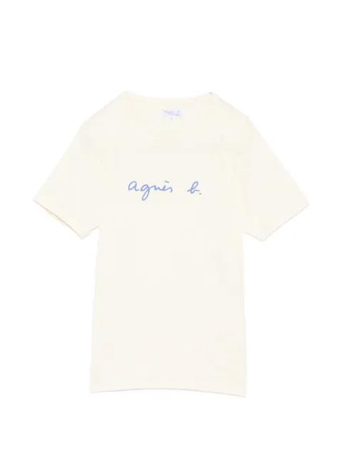logo-print round neck T-shirt by AGNES B.
