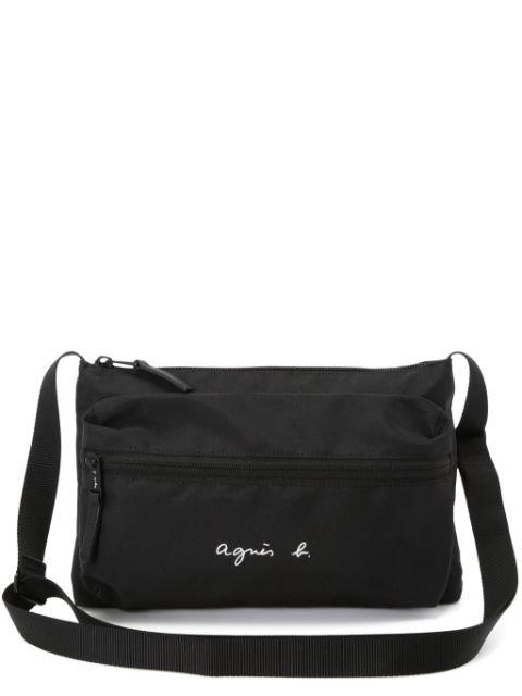 logo-print shoulder bag by AGNES B.