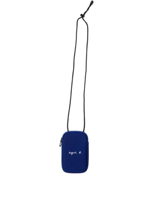 logo-print zipped cross body bag by AGNES B.