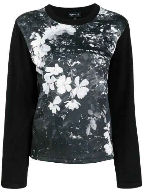photograph-print knitted top by AGNES B.