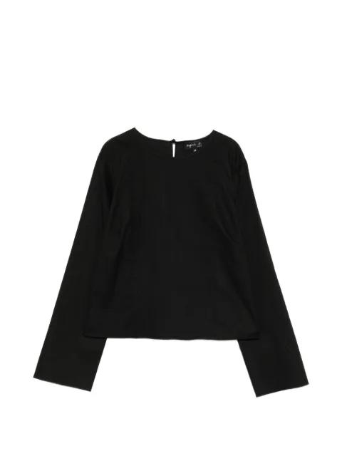 pintuck long-sleeve blouse by AGNES B.