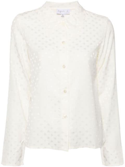 polka dot print collar shirt by AGNES B.