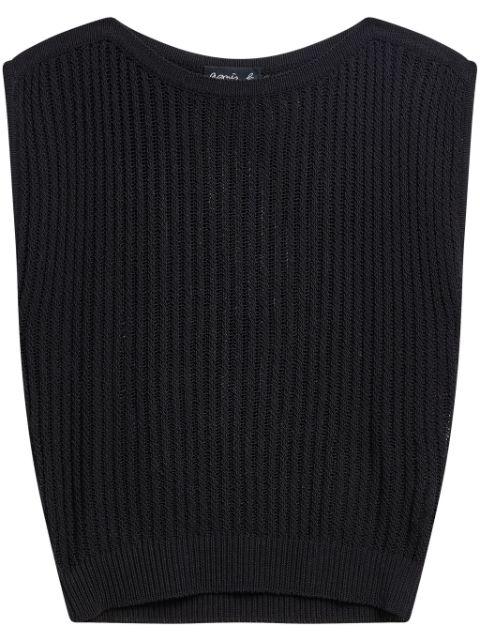 semi-sheer ribbed knit top by AGNES B.