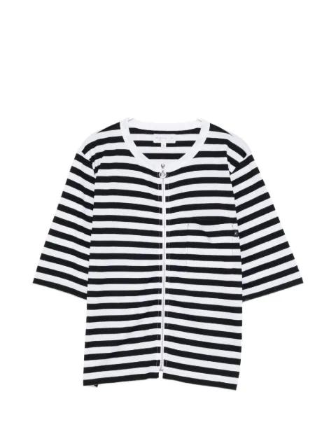 striped zip-up T-shirt by AGNES B.